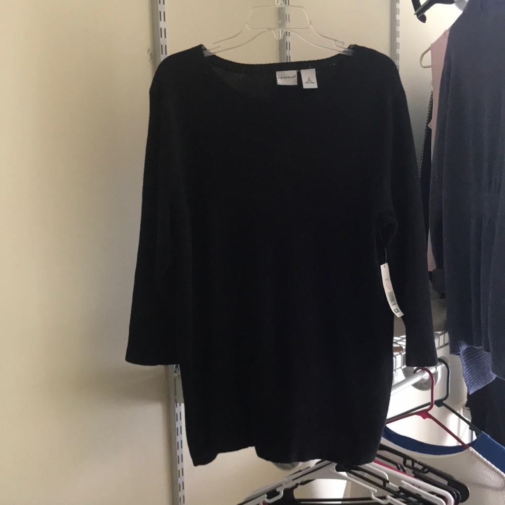 Lady’s quarter cuff sleeve cotton sweater